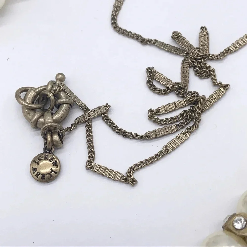 J. Crew Pearl and Rondelle Gold Necklace